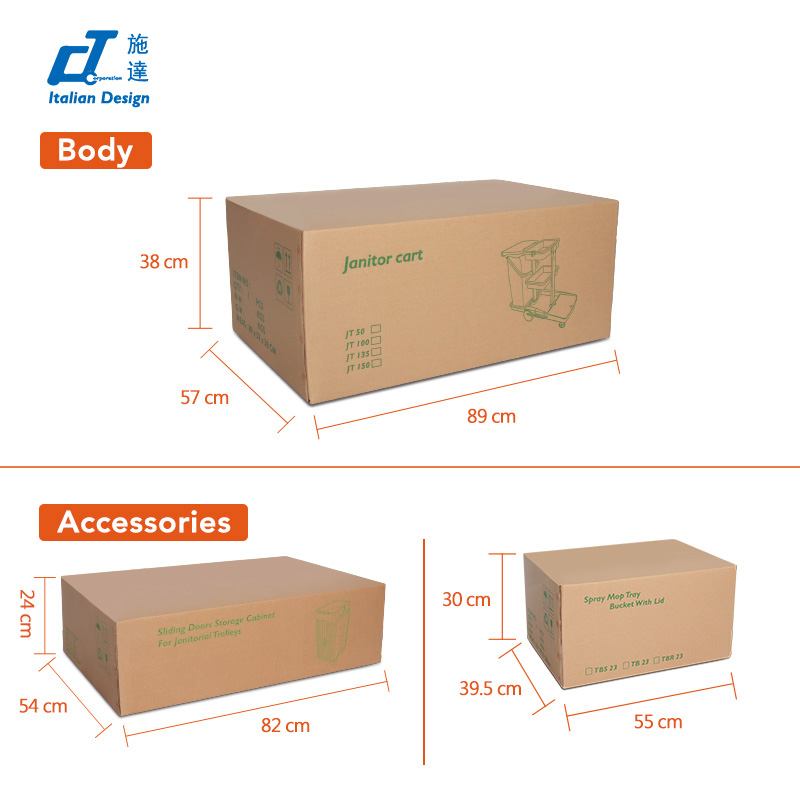 CT Flat Mopping Cabinet Trolley - Cleanic Cleaning Equipment